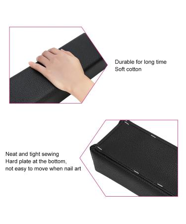Merterfly Pebbled Grain Leather Arm Rest for Nail Techs - Sturdy Manicure Cushion Holder for Salon Nail Art (Black) - Buy Online on GoSupps.com