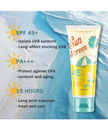 Advance Face Sunscreens SPF 45 + Aloe Vera Gel Repair After Sun Skin Face Suncream Factor 45 Face Repair Redness Skin Non-Greasy Lightweight Deep Hydration UVA/UVB Protection Sooth Waterproof - Buy Online on GoSupps.com