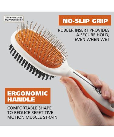 Wahl Premium Pet Double Sided Pin Bristle Brush - Model 858501 | Removes Loose Hair, Stimulates Skin, Creates Soft Coat Shine - Buy Online on GoSupps.com
