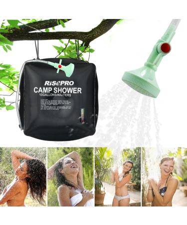 RISEPRO 10 Gallons Solar Shower Bag for Camping & Hiking - Hot Water with Temperature Gauge - 40L Outdoor Solar Heating Shower - Buy Online on GoSupps.com