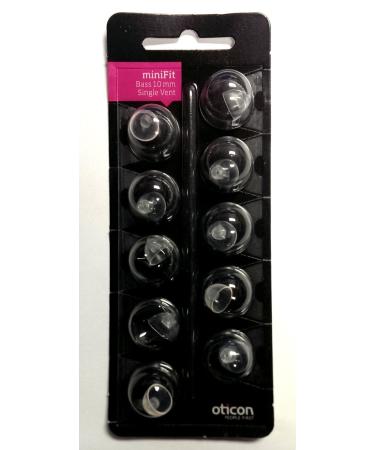 Oticon MiniFit Single Vent Bass Domes: 10-Pack (10mm) 0.39 Inch (Pack of 10)