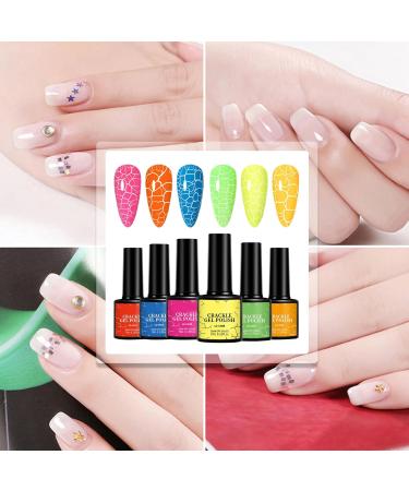 Set of 6 fluorescent gel colors chip-resistant beauty accessory | long-lasting sun-fading finish everyday wedding look quality decoration - Buy Online on GoSupps.com