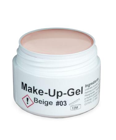 GS-NAILS UV Make-up Gel camouflage for nail art & nail design-15 ml hardening cover gel-self-smoothing nail gel-beige #03 15 ml (1 Pack) beige #03