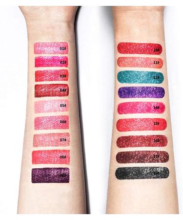 18 Colors Long-Lasting Diamond Lipstick & 3D Shining Stars Gloss - Waterproof Shimmer Liquid Lip Gloss - Buy Online on GoSupps.com