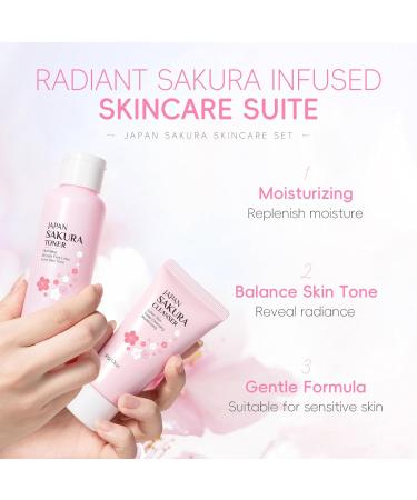 6Pcs Sakura Skincare Kit The Skin Care Set Includes Facial Cleanser Toner Lotion Essence Eye Cream And Face Cream Beauty Skin Care Travel Present Set For Teenage Girls Women - Buy Online on GoSupps.com