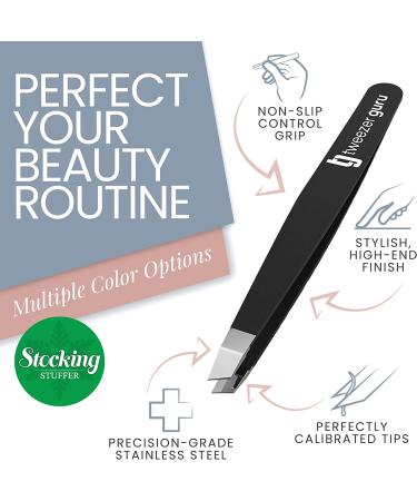 Tweezer Guru Slant Tip Eyebrow Tweezers - Professional Stainless Steel for Precision Hair Removal - Buy Online on GoSupps.com