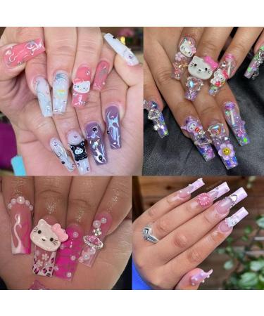 Kawaii Nail Charms - 40PCS 3D Resin Charms for Nail Art Supplies - Cartoon Kitty Jewels - Cute DIY Nail Accessories - 4 Colors - Buy Online on GoSupps.com