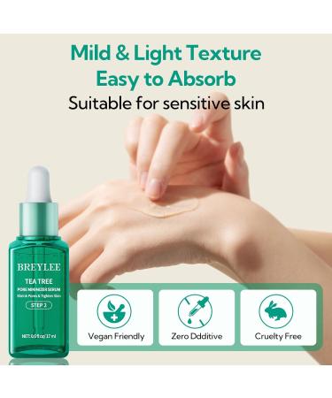 BREYLEE Masque anti-points noirs & s rum minimiseur de pores bandes de nez l'huile d'arbre th + 100 papiers raffermissement de contr le de l'huile peau resserr e et raffermissante Kit de nettoyage des pores nasaux - Buy Online on GoSupps.com