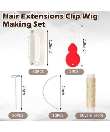 85-Piece Clip Hair Extension Set | 50 U-Shaped Clips Needles T-Pencils & More for Perfect Hair Styles - Buy Online on GoSupps.com