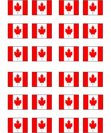 24 Canadian Flag Canada Flag Edible PREMIUM THICKNESS SWEETENED VANILLA Wafer Rice Paper Cupcake Toppers/Decorations - Buy Online on GoSupps.com