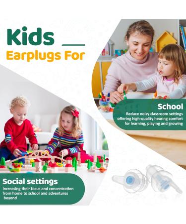NAIICUTE Fly Earstops for Kaften (6-12 Years) - 2 Pairs Noise-Reducing Earplugs (25dB) for Home School & Leisure | Focus & Comfort - Buy Online on GoSupps.com