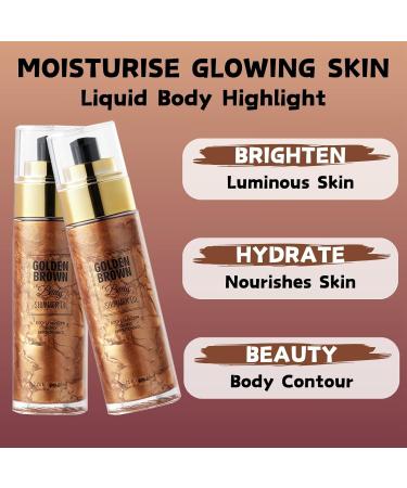 Shimmer Body Oil - Body Shimmer - Golden Brown Body Shimmer Oil for Body & Face - Body Oil for Women - Moisturizing & Non-sticky Body Oil - Body Skin Care (Golden Brown) - Buy Online on GoSupps.com