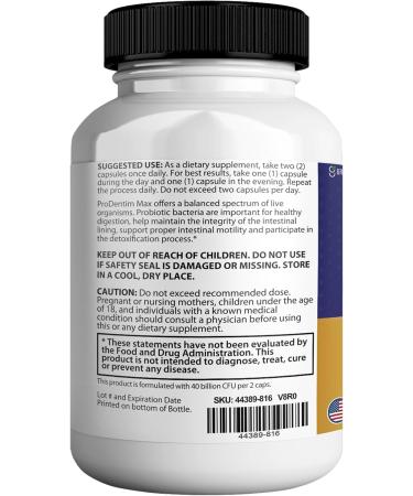 GREENVIFY ProviaDenta Gold Max for Gums and Teeth Health - 40 Billion CFU Advanced Oral Probiotics Fresh Breath Support - 60 Capsules Oral Supplement for Gums and Teeth Supplement (1) - Buy Online on GoSupps.com
