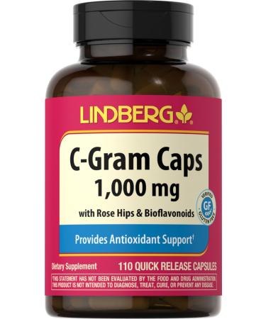 Piping Rock Vitamin C | 1000mg | 110 Capsules | with Bioflavonoids and Rose HIPS | Non-GMO Gluten Free Supplement | by Lindberg