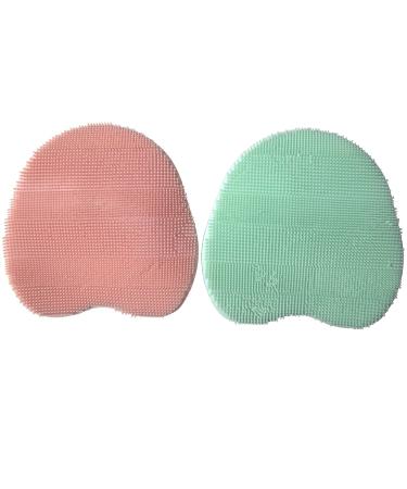 Silicone Food-Grade Body Brush - Gentle Exfoliating Shower Scrubber with Soft Bristles (Pink & Green) - Buy Online on GoSupps.com
