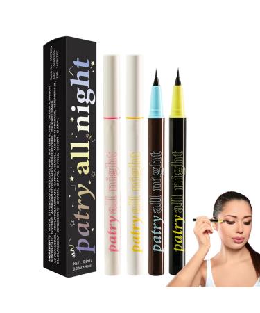 Derwrtup Water Resistant Smudge Resistant Eyeliner Water Resistant Liquid Eyeliner Set of 4 Highly Pigmented Eyeliner Liquid Pens with Precise Tip Smudge Resistant Eyeliner Durable