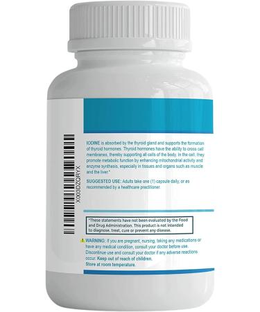 Logic Nutra Iodine (Potassium Iodide) 130mcg - 100 Vegetable Capsules for Thyroid Support & Cellular Metabolism - Buy Online on GoSupps.com