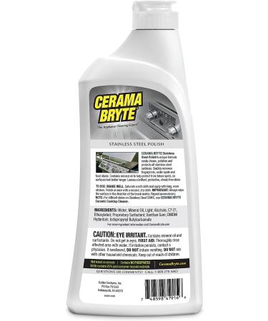 Cerama Bryte Protective Stainless Steel Cleaning Polish with Mineral Oil - 16oz (1 Count) | Stainless Steel Cleaner for Shiny Finish - Buy Online on GoSupps.com