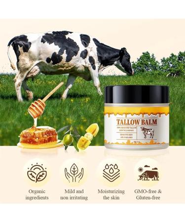 All-Natural Beef Tallow & Honey Cream - Grass-Fed Moisturizer for Face & Body - Buy Online on GoSupps.com