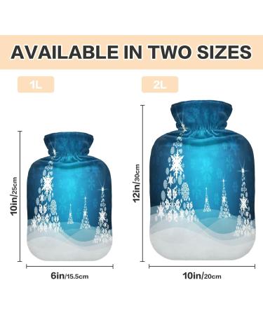 KCL Deci 2L Hot Water Bottle with Cover - Christmas Tree & Snowflakes Design | Pain Relief & Foot Warmer | Heat & Cold Therapy for Cramps - Buy Online on GoSupps.com