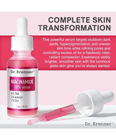 Niacinamide 10% + TXA 4% Serum Tranexamic Acid Dark Spot Corrector with Zinc 1% & Arbutin 2% - Brightening Serum for Hyperpigmentation Acne Scars Uneven Skin Tone Glass Skin - Buy Online on GoSupps.com