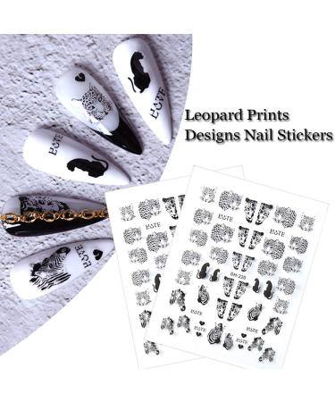 FEAYS Leopard Print Nail Art Decals Stickers Leopard Print Design Nail Sticker Self-Adhesive Nail Sticker Supplies for Women Girls Nails Decor - Buy Online on GoSupps.com