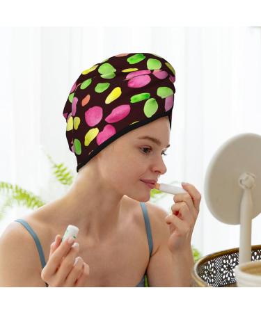 Watercolor Spots Microfiber Hair Towel - Soft Super Absorbent Quick Dry Wrap for Long Curly & Thick Hair - Buy Online on GoSupps.com