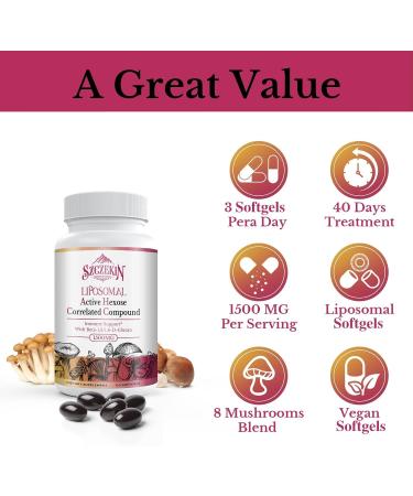 SZCZEKIN Liposomal AHCC Supplement 1500mg - 240 Softgels - Immune Support & Liver Function - Natural Mushroom Extract - T-Cell & Killer Cell Activity - 120 Count x2 - Buy Online on GoSupps.com