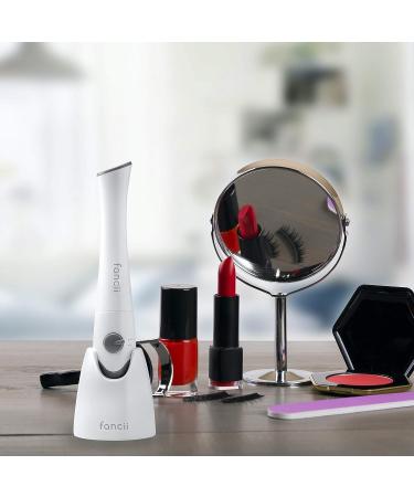Fancii Professional Electric Manicure & Pedicure Nail File Set - Portable Nail Drill System with UV Dryer, Buffer, Polisher, Shiner, and Shaper in White/Grey - Buy Online on GoSupps.com