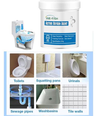 Toilet Active Oxygen Agent-250g New Splash Toilet Cleaner Foam Powder Multifunction Powerful Pipe Dredging Agent Suitable for Cleaning Toilet Drains No Peculiar Smell - Buy Online on GoSupps.com