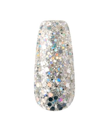 Kiss Gel Fantasy Glue-on Nails | Long Black & Silver Coffin Artificial Fingernails - 1 Pack - Buy Online on GoSupps.com