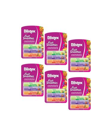 Blistex Fruit Smoothies Lip Moisturizers 3 Sticks 0.10 oz each Pack of 6