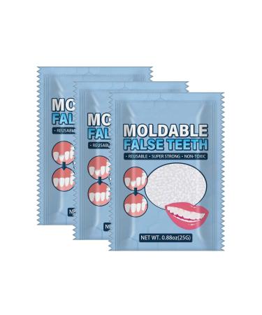 Plastic Teeth Glue Makeup Dentures Modified Temporary Filling Teeth Filling Teeth Glue Fake Filling Holes Broken Teeth(1/2/3pcs) Denture Bath Box Case (C One Size) One Size C