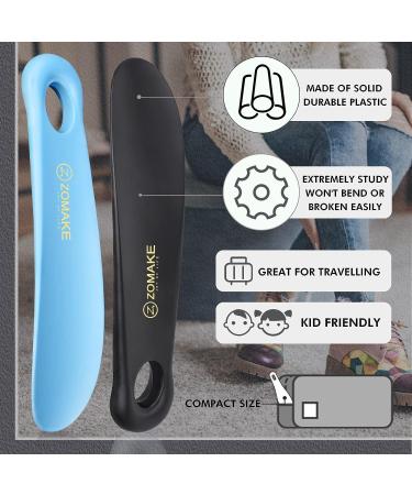 ZOMAKE Plastic Shoe Horn - Travel Shoe Horn for Men, Women, Seniors & Kids - Boot Shoehorn in Black and Blue - Shoe Spoon - Shoe Helper - Buy Online on GoSupps.com