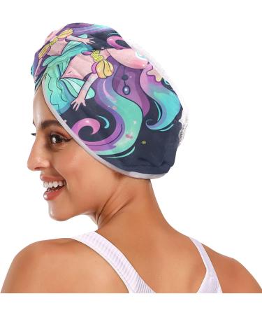 Hand Drawn Mermaid Hair Towel 2-Pack | Super Absorbent Quick Dry Hair Turbans for Women & Girls - Buy Online on GoSupps.com