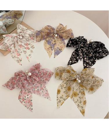 KABELIFE Purple Flower Bow Hair Clip - Elegant Pearl Hair Accessories for Women & Girls - Buy Online on GoSupps.com