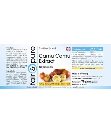 SoMatEm Fair & Pure Camu Camu extract 500mg vegan 120 capsules natural vitamin C - Buy Online on GoSupps.com