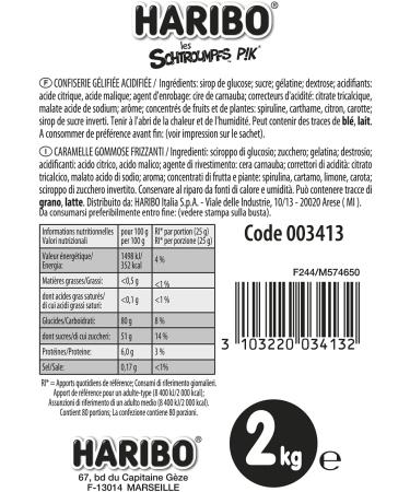 HARIBO The Smurfs Pik Gummy and sour candies Bulk bag 2 kg - Buy Online on GoSupps.com