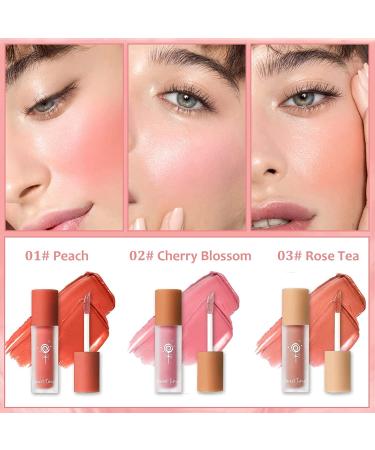 Rosarden 3PCS Matte Liquid Blush Set - Lightweight & Long Lasting Cheek Blush in Peach, Cherry Blossom, Rose Tea - Buy Online on GoSupps.com