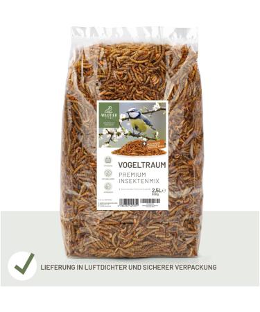 Premium 2.5L Wildlife Deer Hinge Insect Mix | Dried Mealworms Insect Larvae & Gamarus for Wild & Garden Birds - High-Quality Bird Feed - Buy Online on GoSupps.com