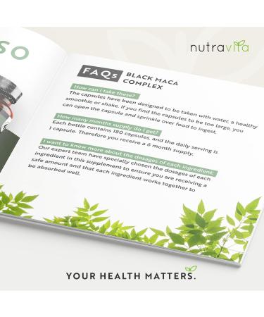 Maca Root Capsules 5000mg (High Strength) 180 Vegan | Peruvian with L-Arginine, Panax Ginseng & Pepper | Made in UK by Nutravita - Buy Online on GoSupps.com