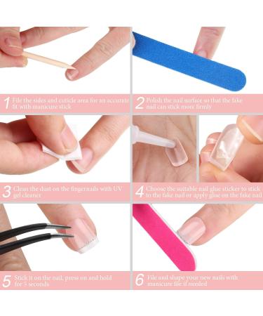 72 Pieces French False Nails Glitter False Fingernails Silver Line Press on Nail Short Medium Fake Acrylic Nail with Nail Files Stick Full Cover for Nail Decoration 3 Boxes (Light Pink) - Buy Online on GoSupps.com