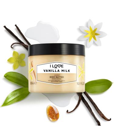 I LOVE Vanilla Milk Scented Body Butter - Hydrating Vitamin E & Aloe Vera Formula - Moisturizing Shea & Coconut Oil - 10.1 oz for Dry Skin - International Shipping Available - Buy Online on GoSupps.com