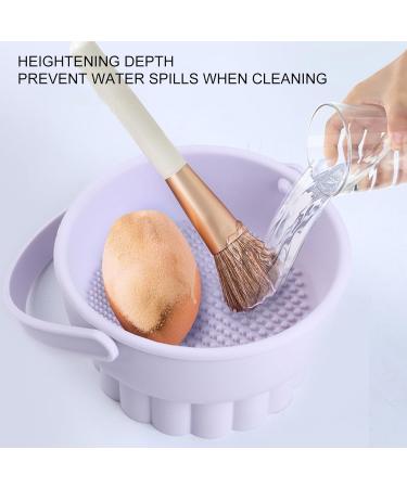 Makeup Brush Cleaner Bowl - Foldable Silicone Cleaning Tool for Brushes Sponges & Puffs | Portable Travel Brush Cleaner - Buy Online on GoSupps.com