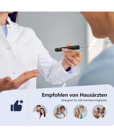 1080p WiFi Ear Wax Removal Otoscope | IP67 Waterproof Ear Cleaner Camera | 360 Wide Angle Endoscope with 6 LEDs for iPhone iPad & Android - R1+ Black - Buy Online on GoSupps.com