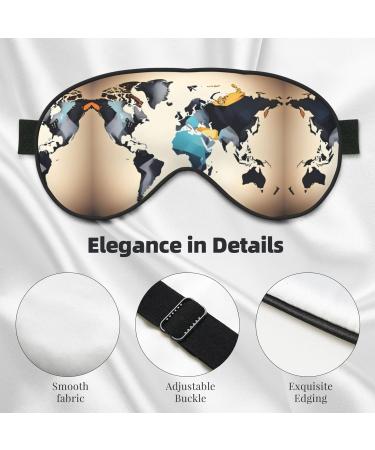 Abstract World Map Print Soft Eye Mask - Perfect Sleep Mask for Travel | Unisex Sleep Eye Mask for Men & Women - Buy Online on GoSupps.com