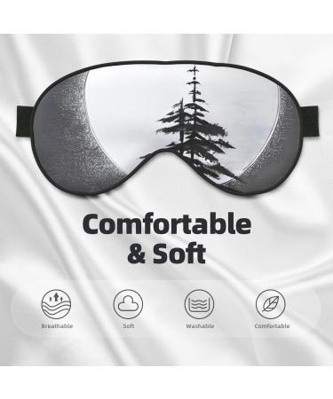 Moon Pine Tree Soft Eye Mask - Unisex Comfortable & Breathable Sleep Aid for Deep Rest - Black - Buy Online on GoSupps.com
