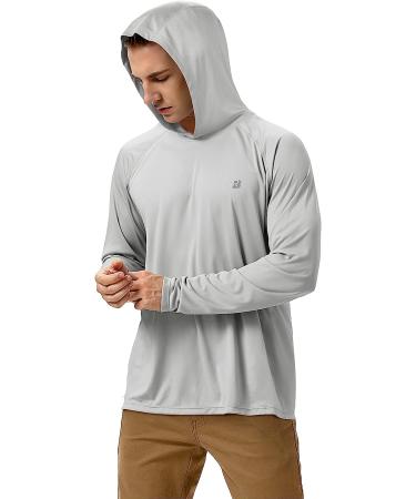 Roadbox Men's UPF 50+ Sun Protection Hoodie Shirt with Mask - Gray Large - Buy Online on GoSupps.com