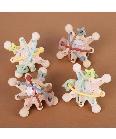 Eoopoon Baby Teether Toy for Babies 3 Months+ | Silicone Teething Rattle Toy for Sore Gums | Chew & Suck Needs | BPA Free | Navajo White - Buy Online on GoSupps.com