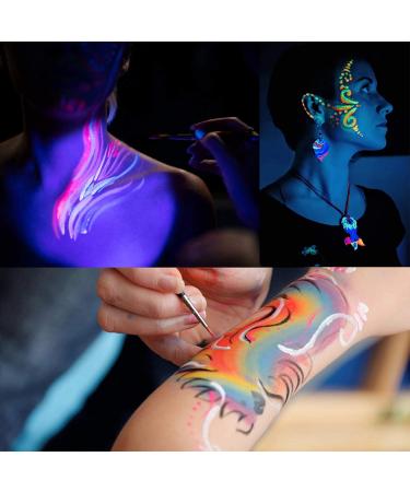  Zerodis Zerodis 10ml Body Paint Set Fluorescent Body Paint for Black Light Makeup Perfect for Festivals and Parties - Buy Online on GoSupps.com